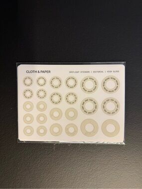 Cloth & Paper Beige Spotlight Sticker Sheet — Neutral Planner Labels